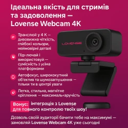 Lovense WebCam 4K — AI вебкамера для стримів та чайових